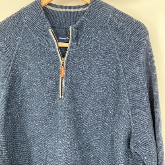Tommy Bahama Quarter Zip Pullover Sweater Cashmere Cotton‎ Blend Size XL - Picture 2 of 11